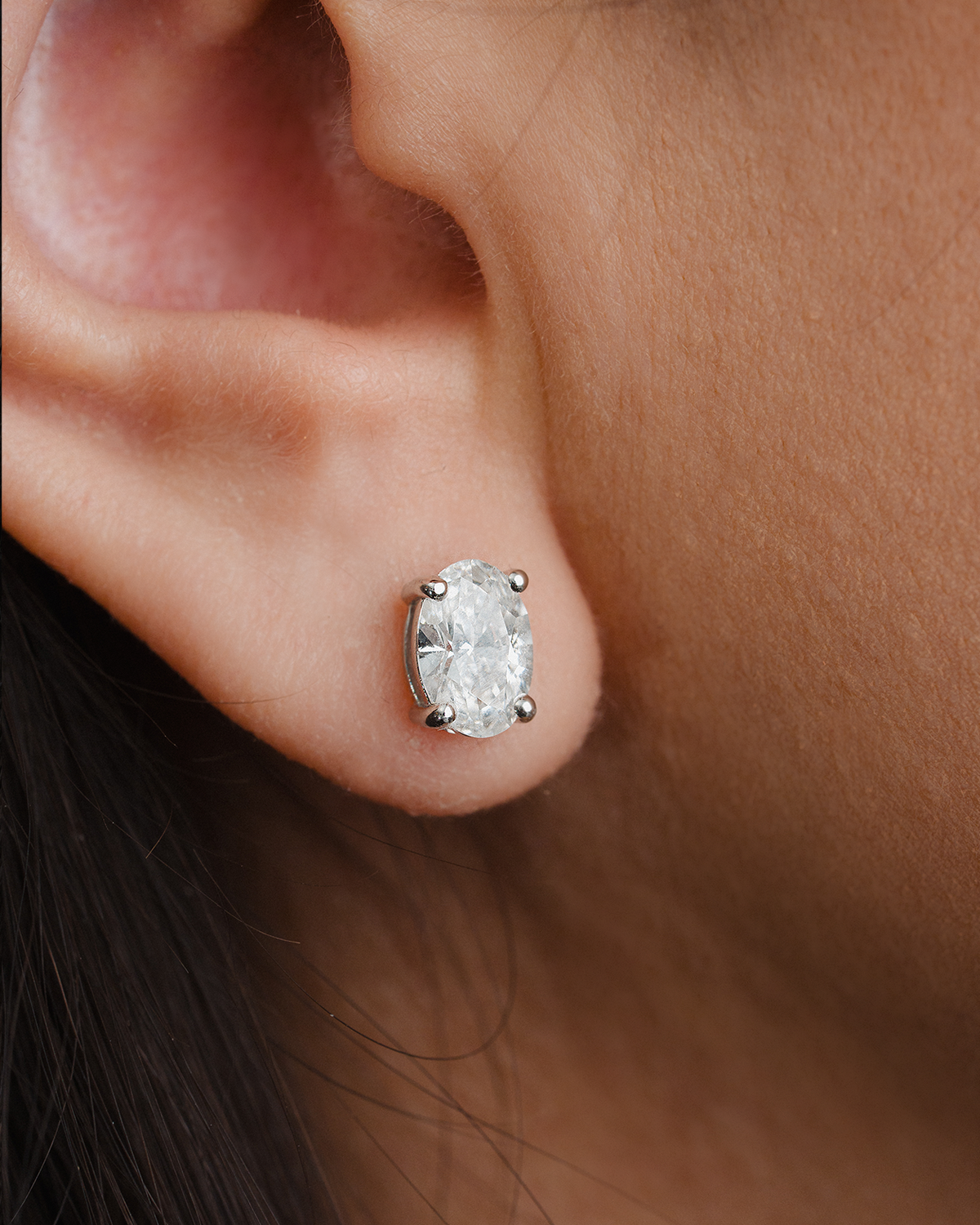 Oval Lab Diamond Studs