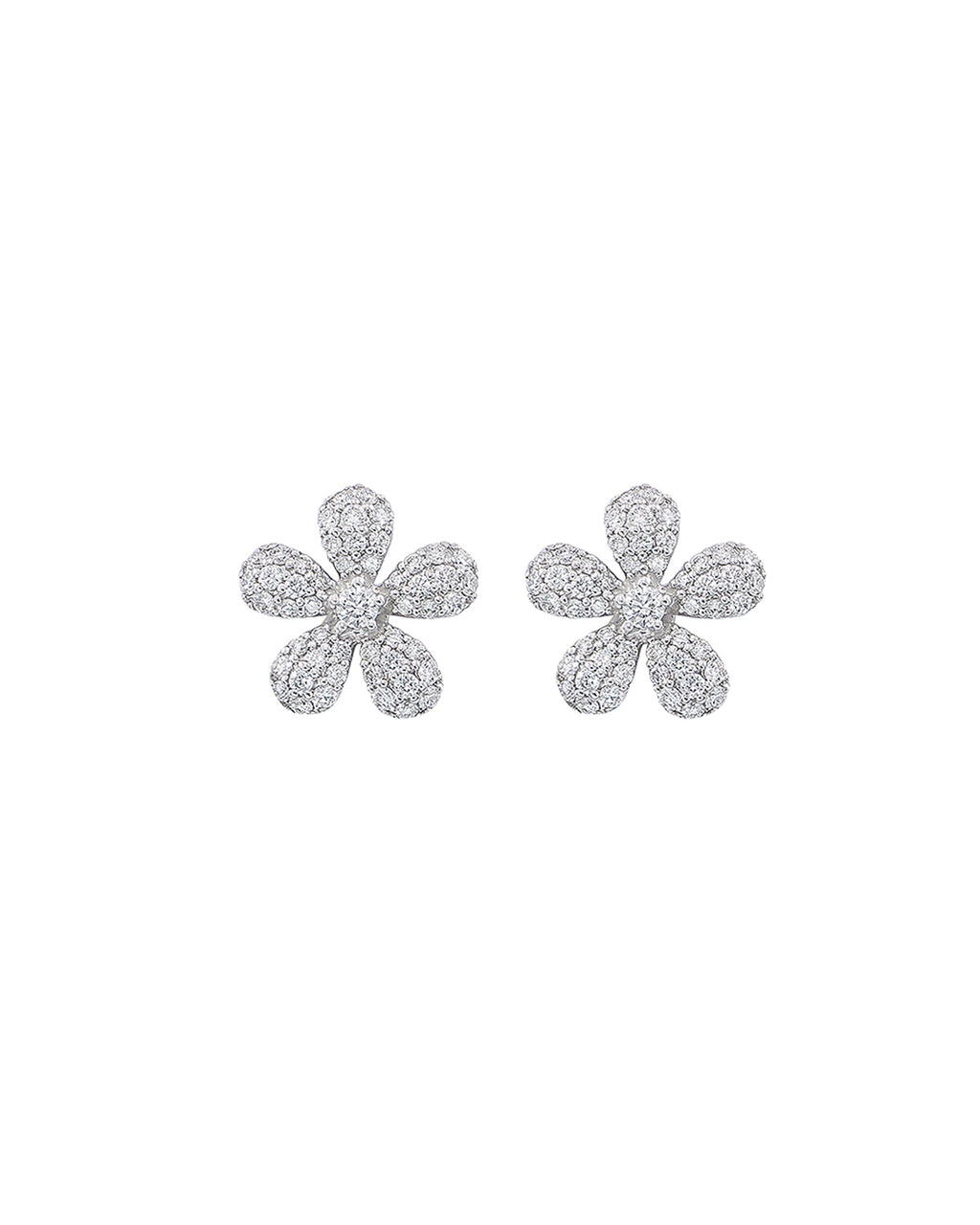 Aretes Fleur Pavé