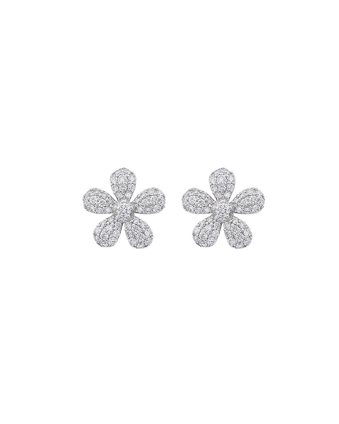 Aretes Fleur Pavé
