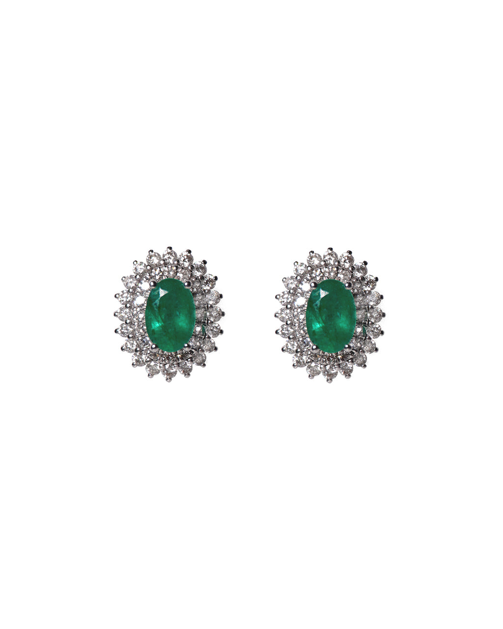 Aretes Emerald Doble Halo