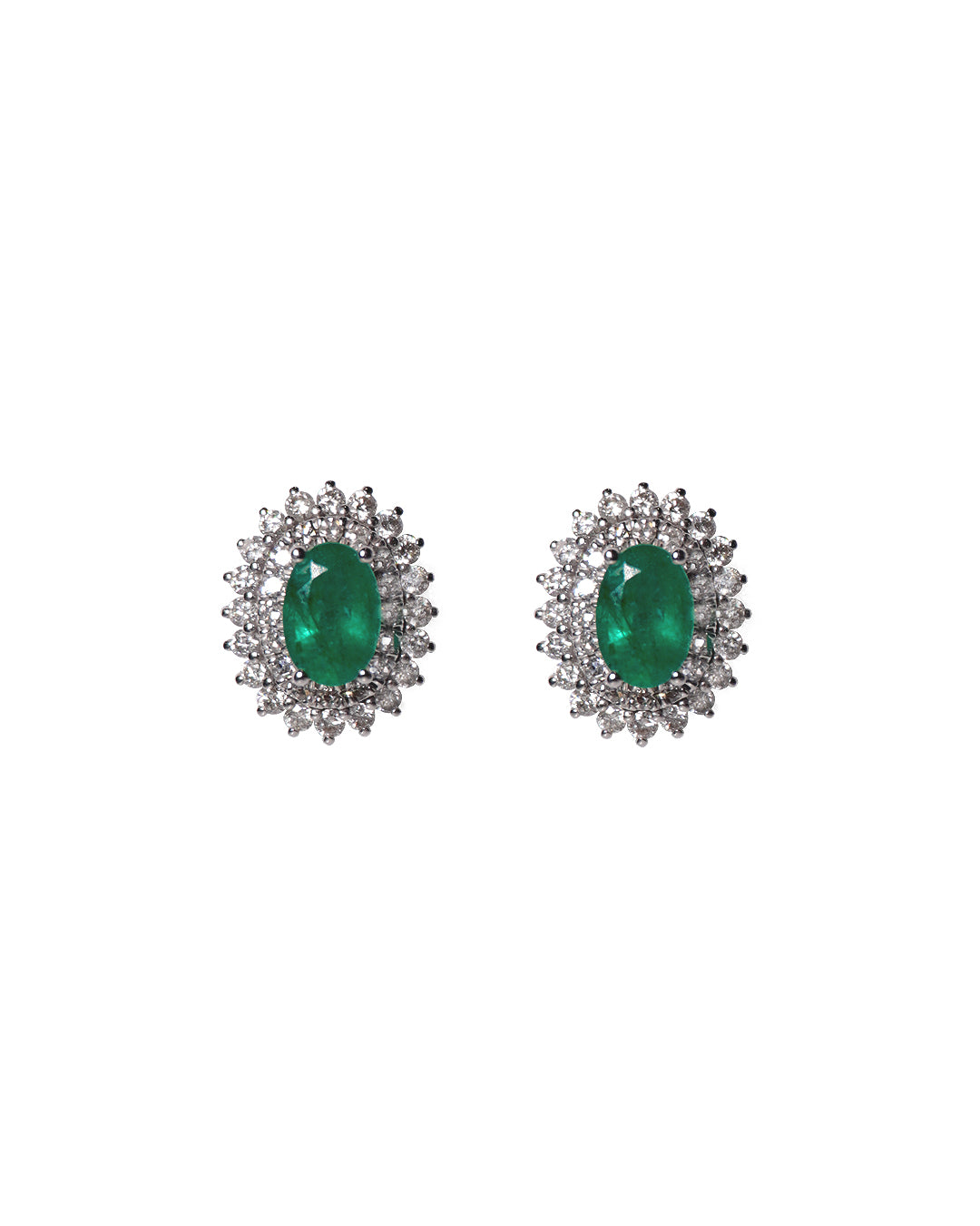 Aretes Emerald Doble Halo