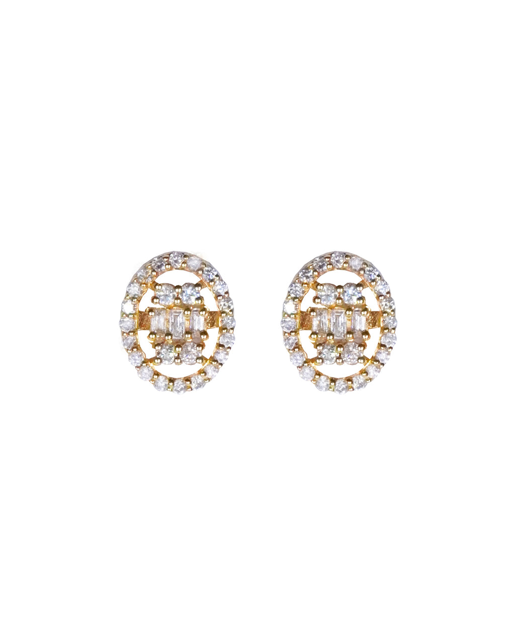 Oval Halo Diamond Studs