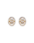 Oval Halo Diamond Studs