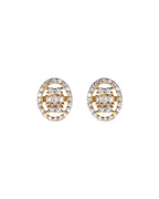 Oval Halo Diamond Studs