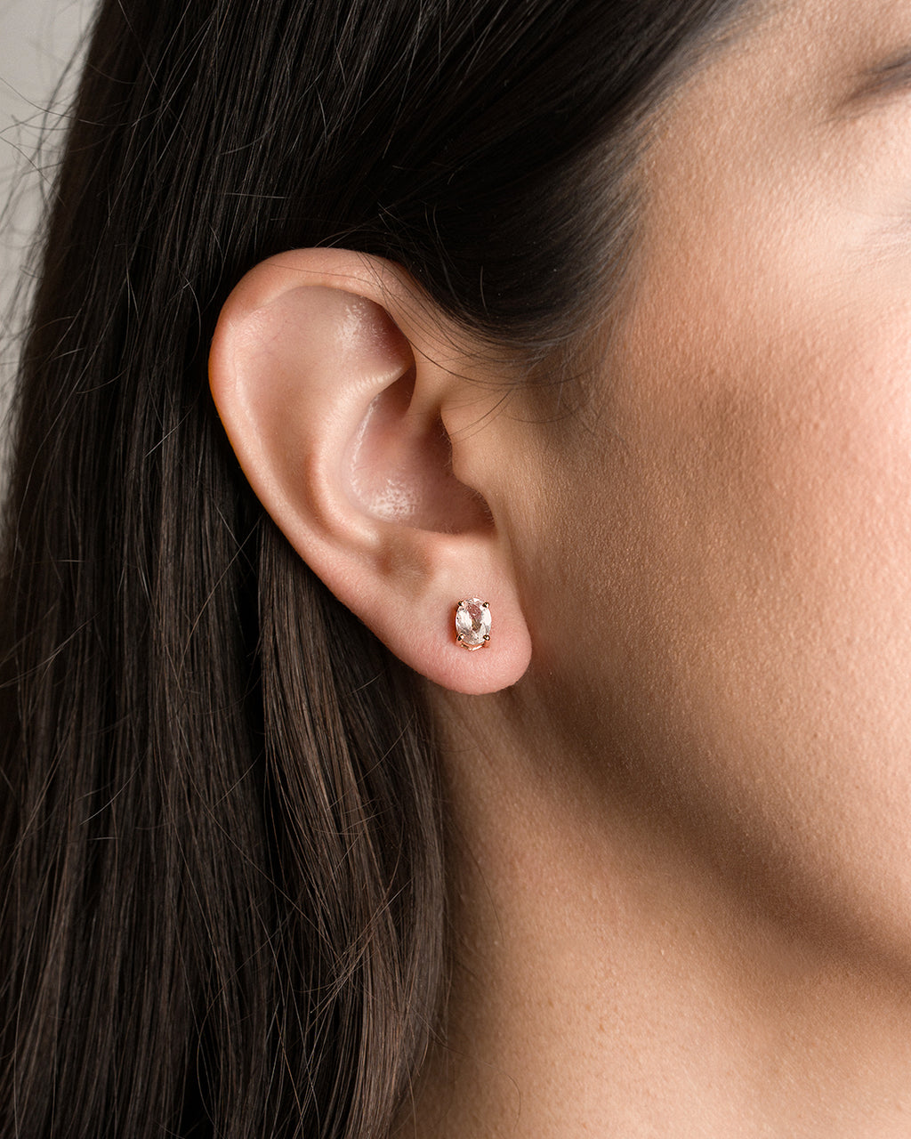 Oval Morganite Studs