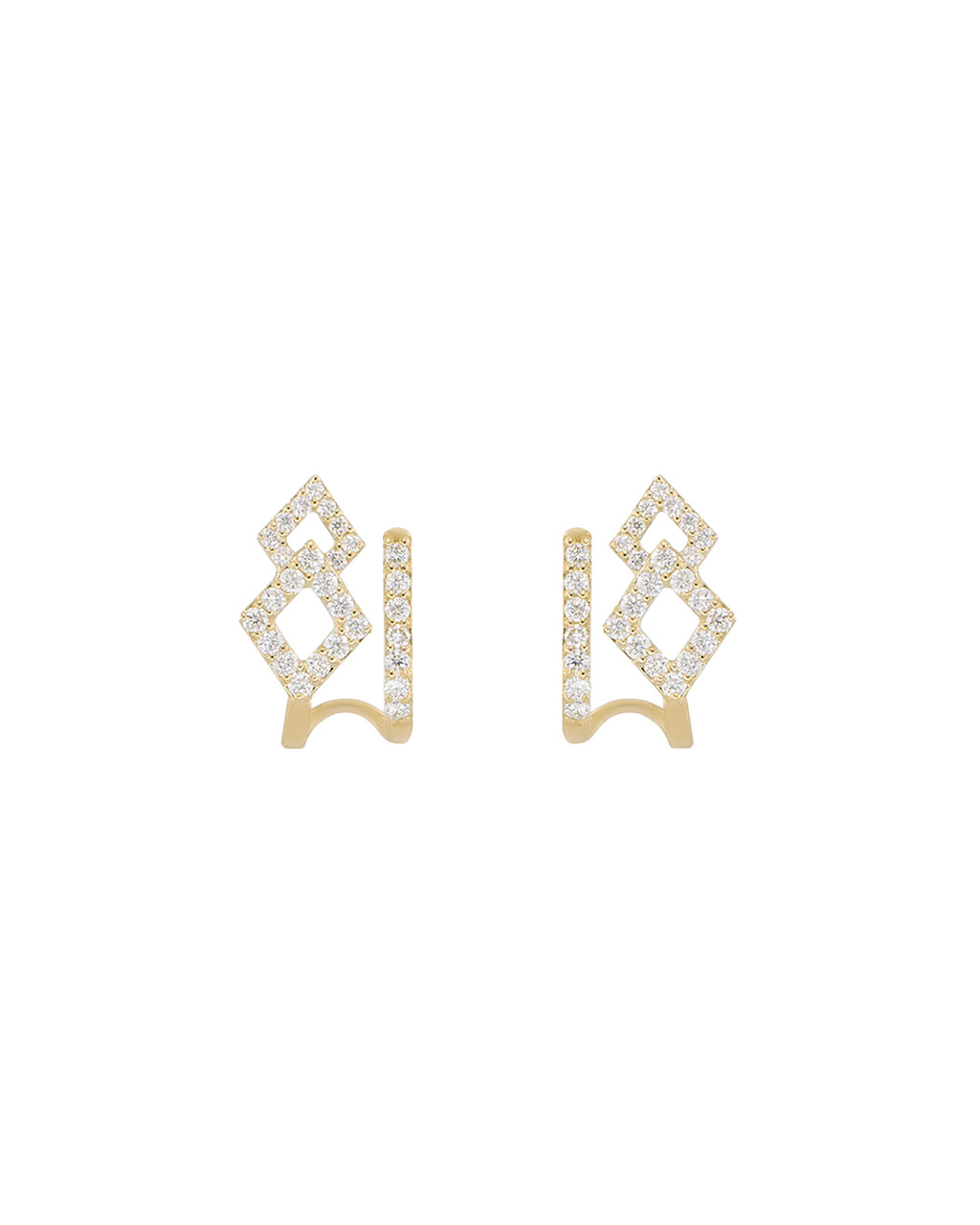 Geometric Diamond Ear Jackets