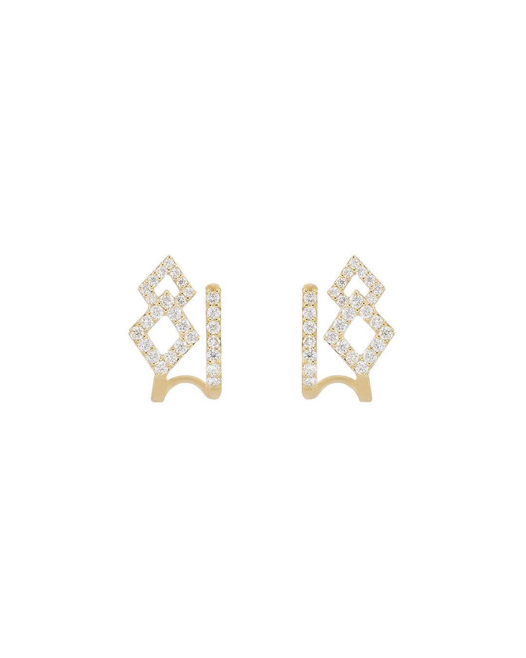 Geometric Diamond Ear Jackets