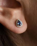Pear-Cut Sapphire Diamond Studs