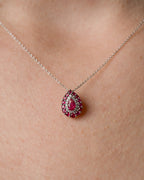 Ruby Double Halo Necklace
