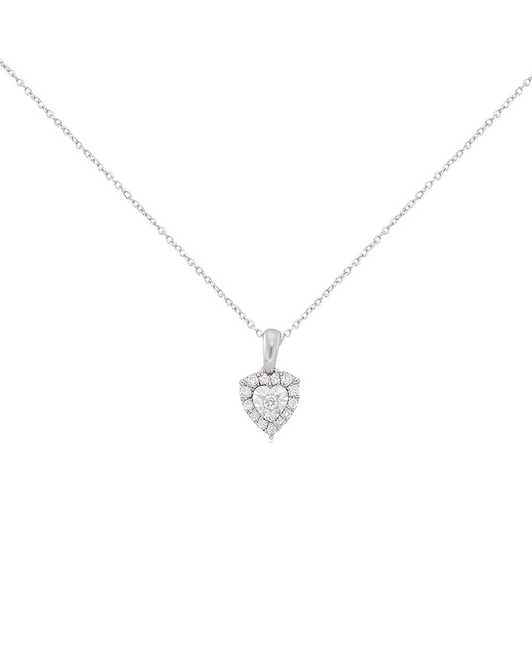 Heart Halo Diamond Necklace