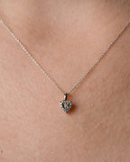 Heart Halo Diamond Necklace