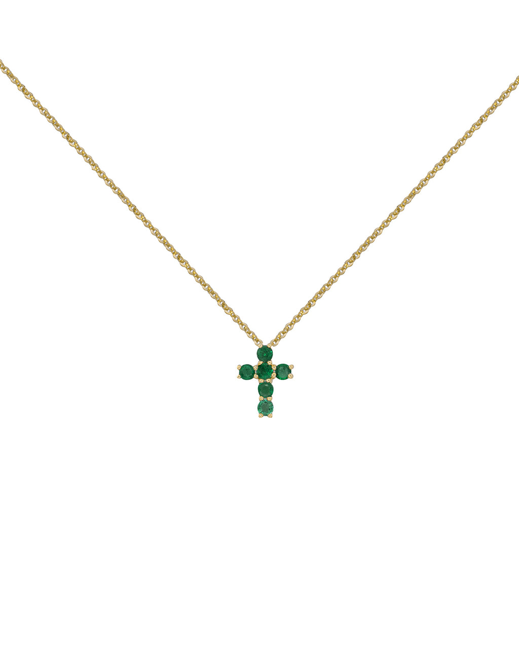 Emerald Cross Necklace