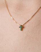 Emerald Cross Necklace