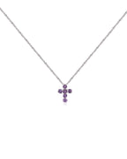 Pink Sapphire Cross Necklace