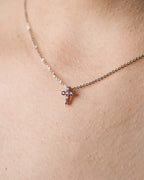 Pink Sapphire Cross Necklace