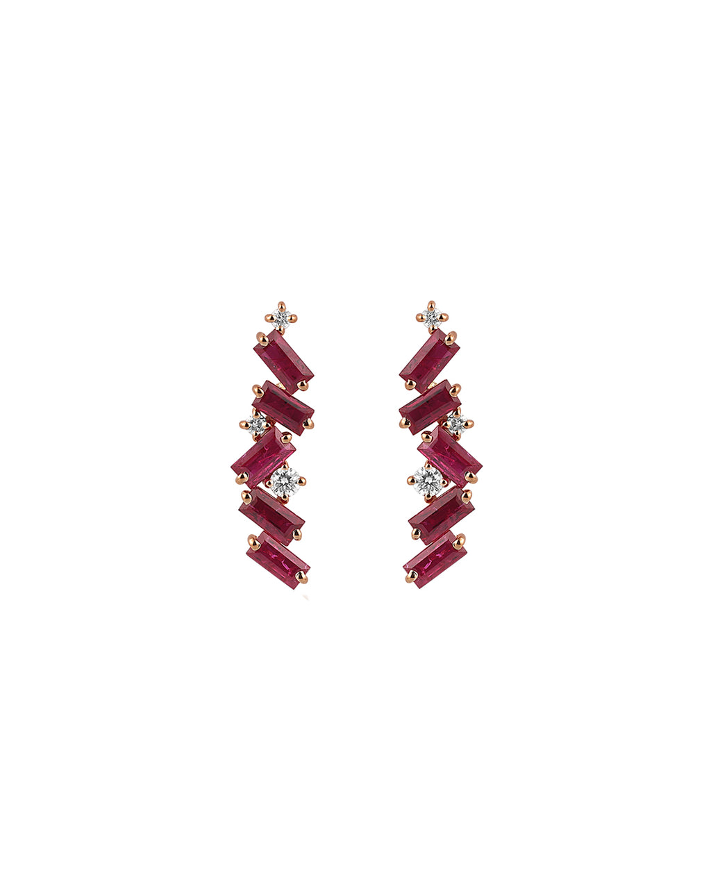 Aretes Ruby Baguette Cascade