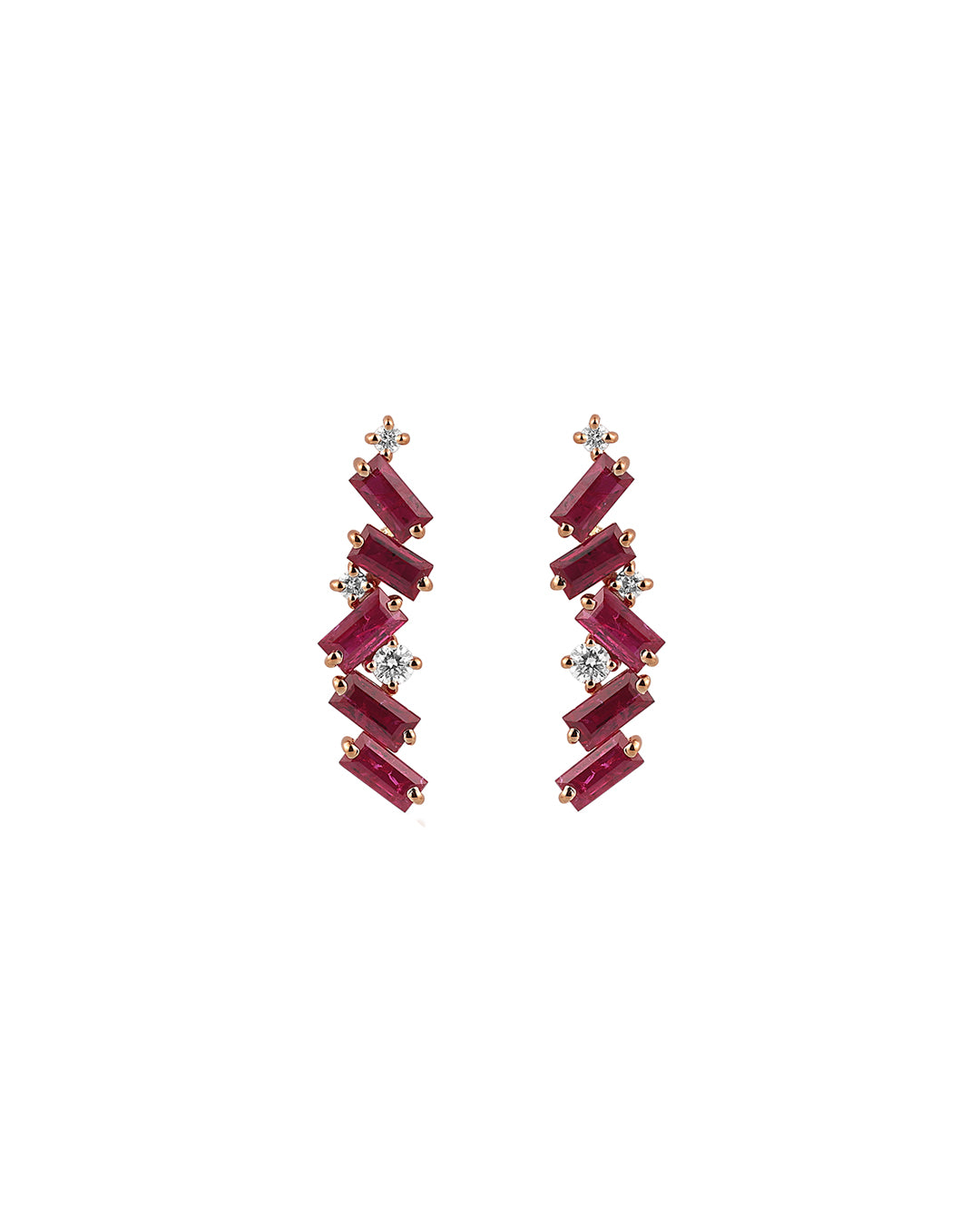 Aretes Ruby Baguette Cascade