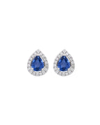Pear-Cut Sapphire Diamond Studs