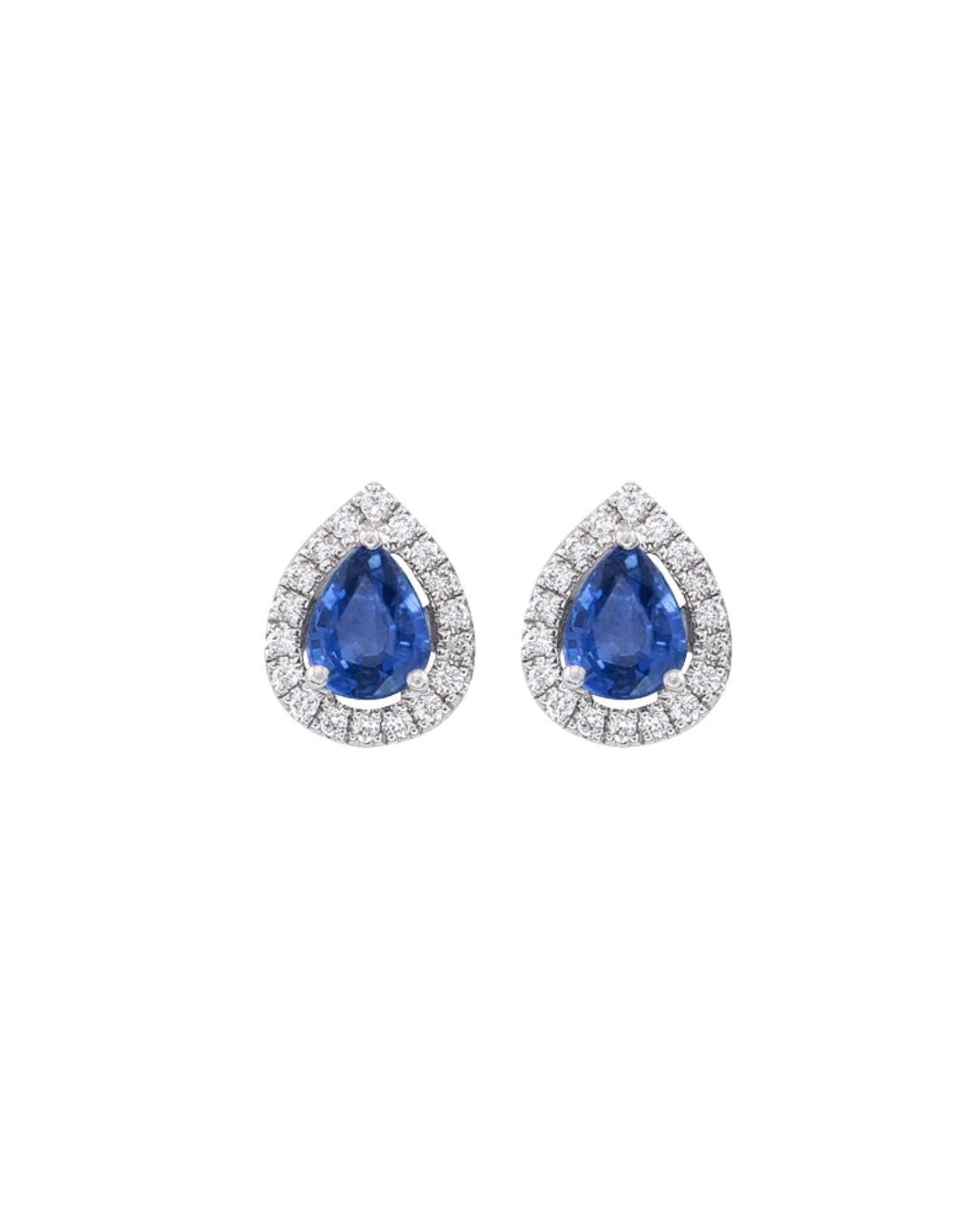 Pear-Cut Sapphire Diamond Studs