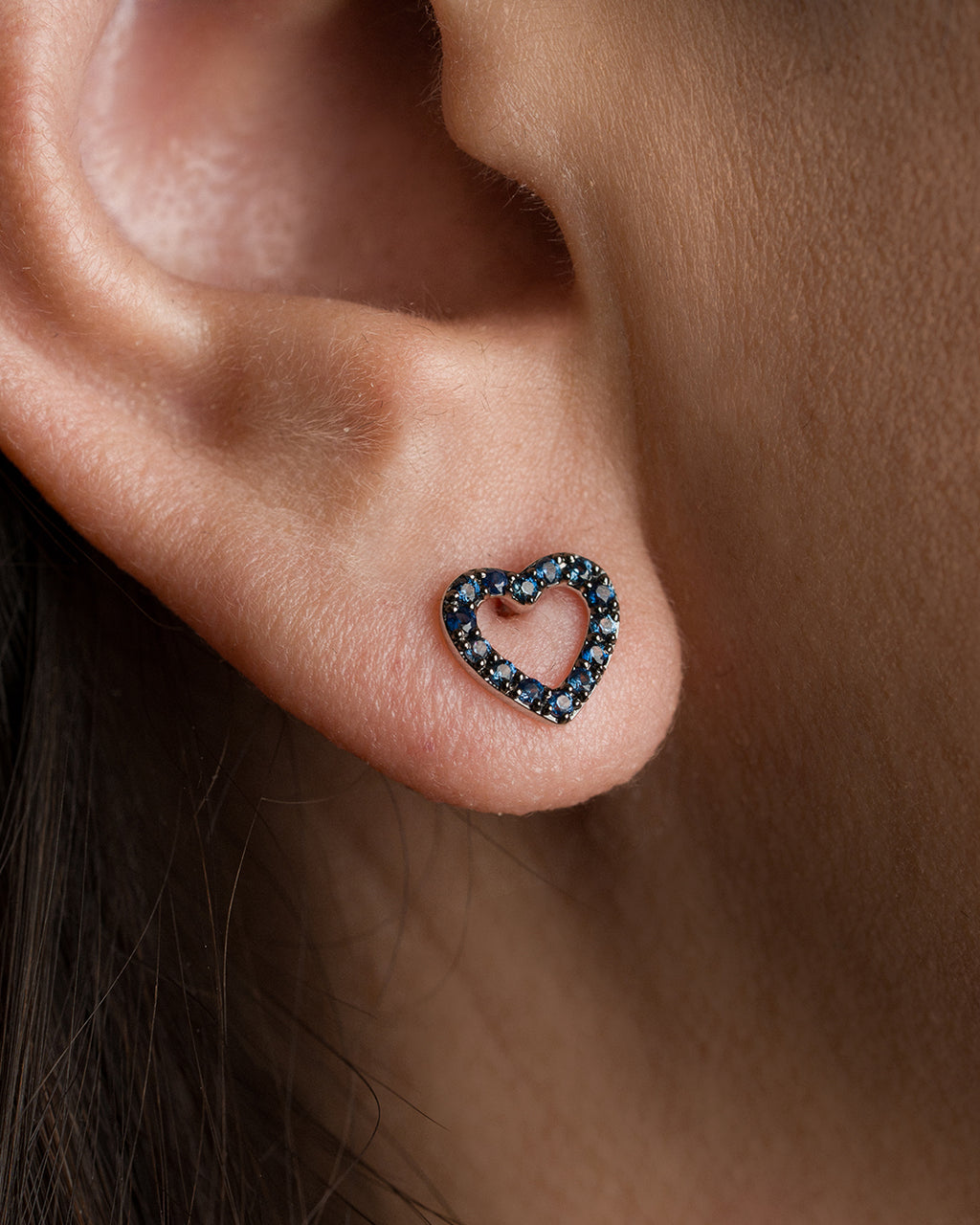 Aretes Corazón Zafiro