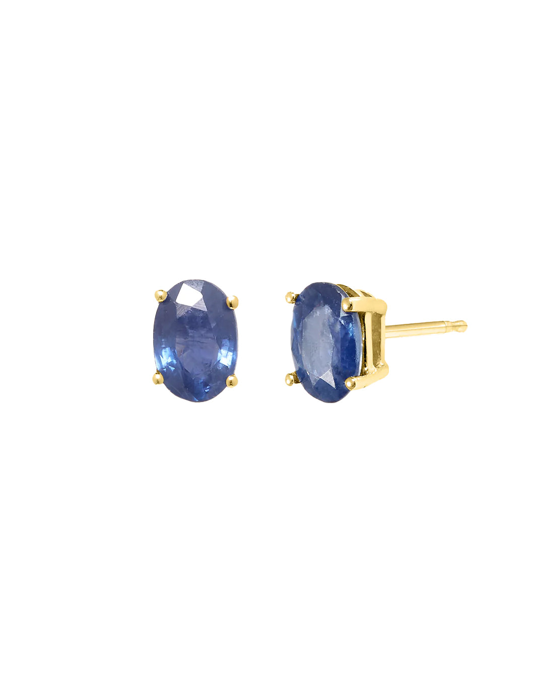 Aretes Solitario Zafiro Oval