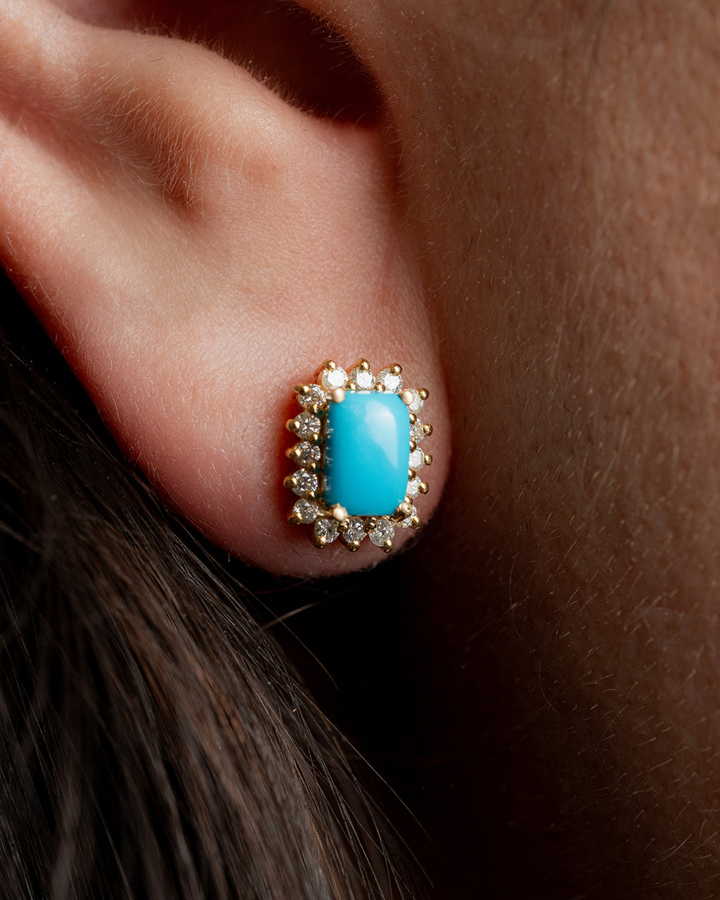 Aretes Lina Turquesa Halo