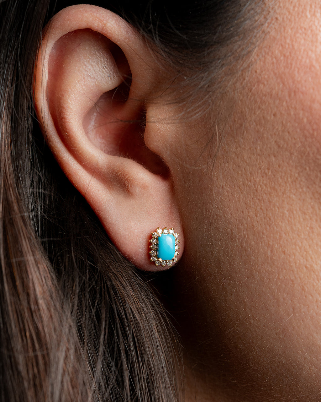 Aretes Lina Turquesa Halo