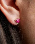 Aretes Corazón Rubí
