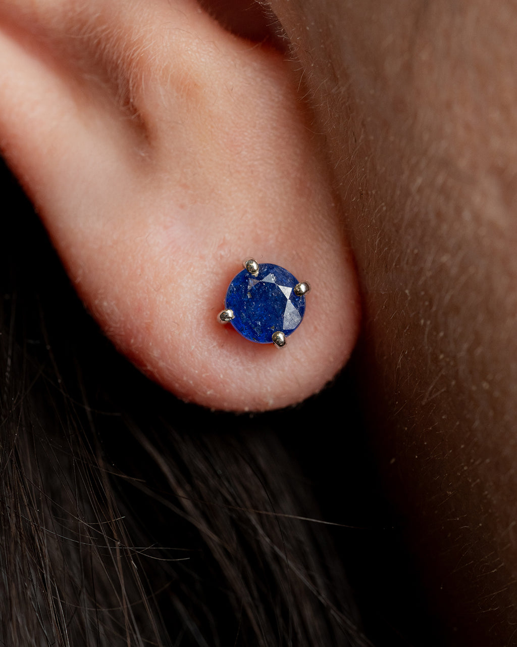 Aretes Solitario Zafiro