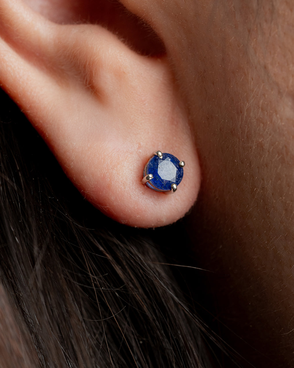 Aretes Solitario Zafiro
