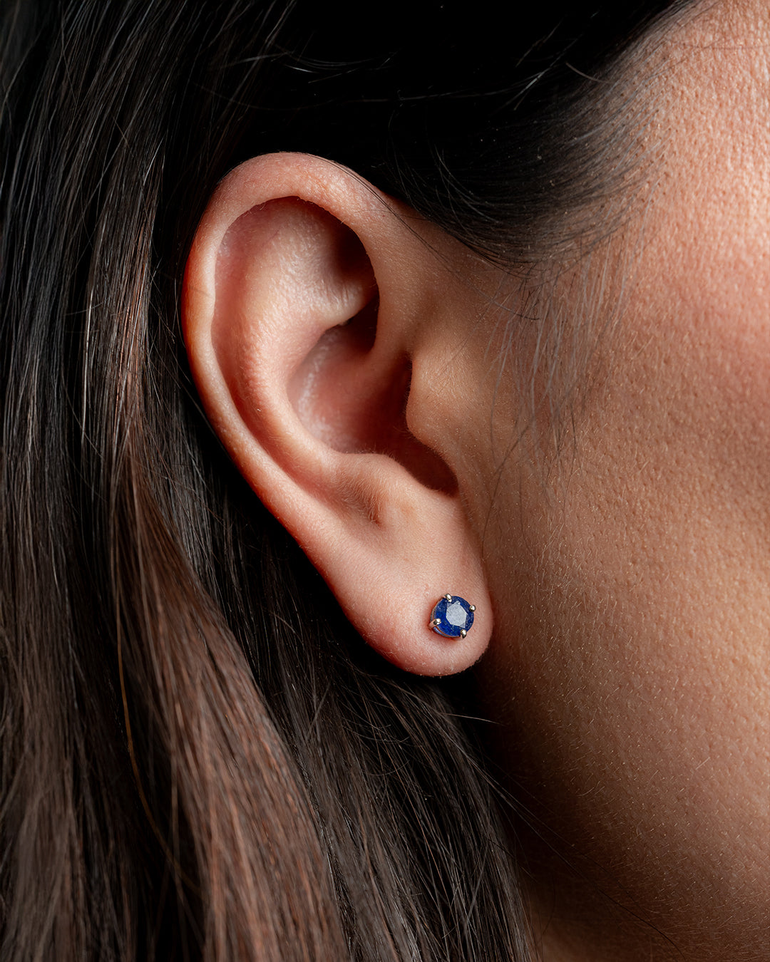 Aretes Solitario Zafiro
