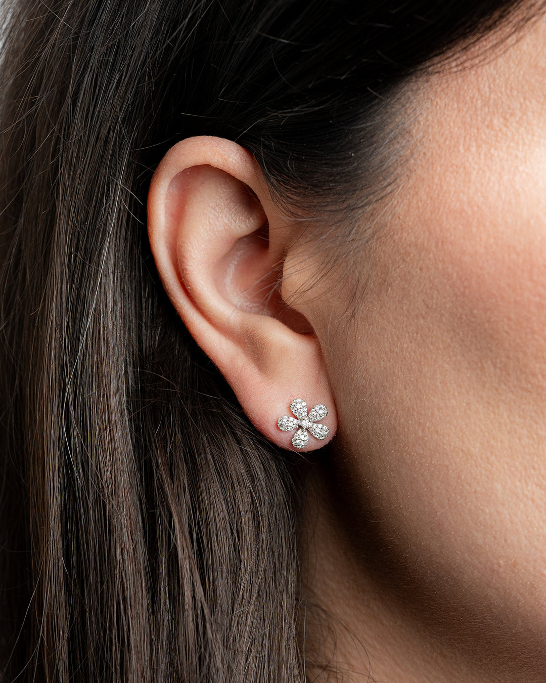 Aretes Fleur Pavé