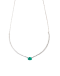 Collar Medio Tennis de Diamantes con Esmeralda