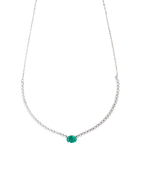 Collar Medio Tennis de Diamantes con Esmeralda
