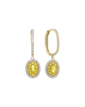 Yellow Sapphire Diamond Drop Earrings