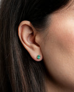 Aretes Oval Solitario Esmeralda