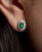 Aretes Emerald Doble Halo