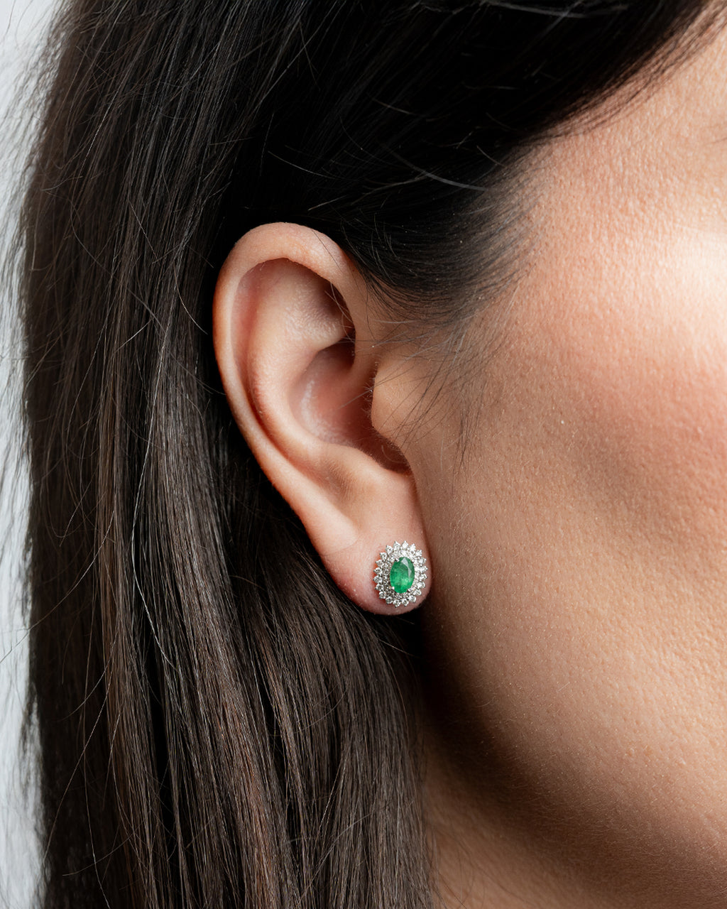 Aretes Emerald Doble Halo