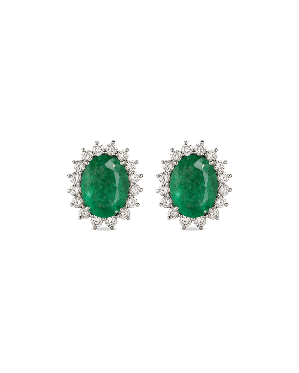 Aretes Emerald Halo Medianos