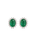 Aretes Emerald Halo Medianos