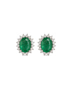 Aretes Emerald Halo Medianos