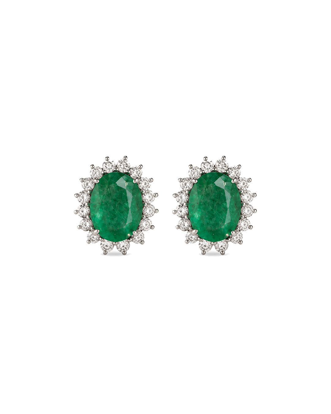 Aretes Emerald Halo Medianos