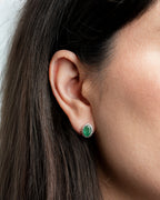 Aretes Emerald Halo Medianos