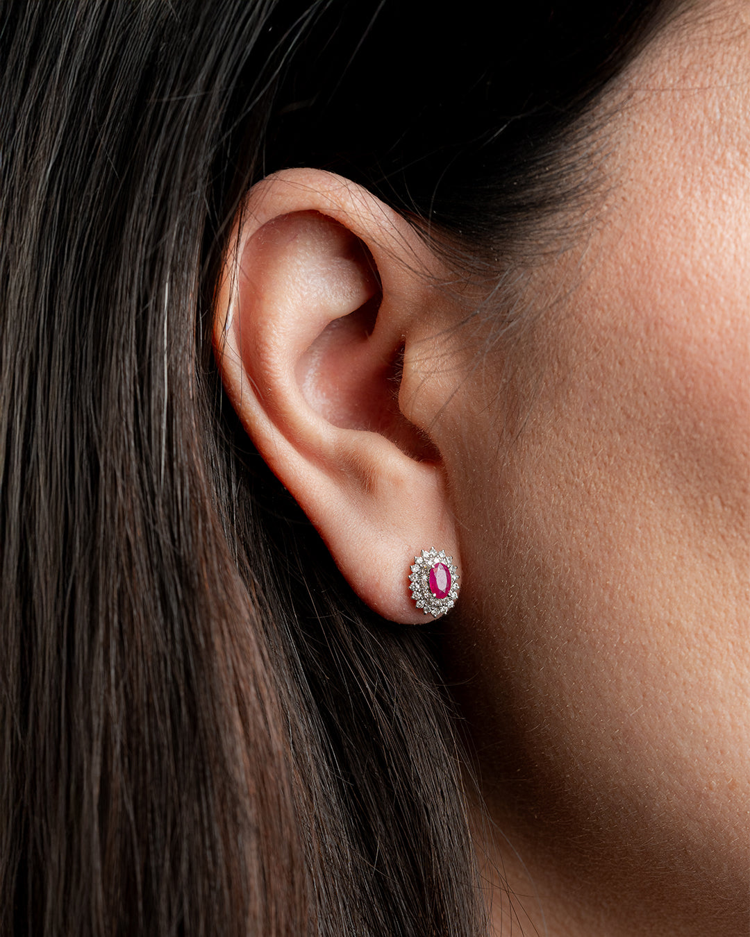 Aretes Lina Rubí Halo