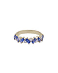 Anillo de zigzag de zafiros