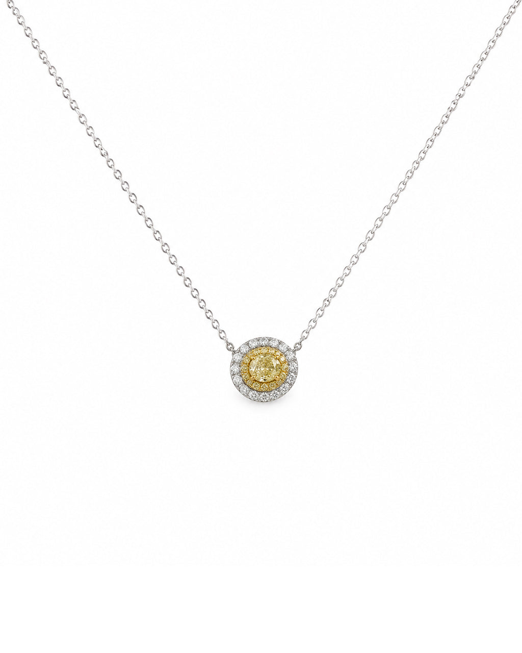 Collar Halo Yellow Diamond