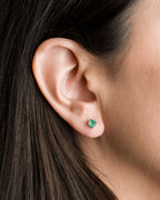 Aretes Solitario Esmeralda