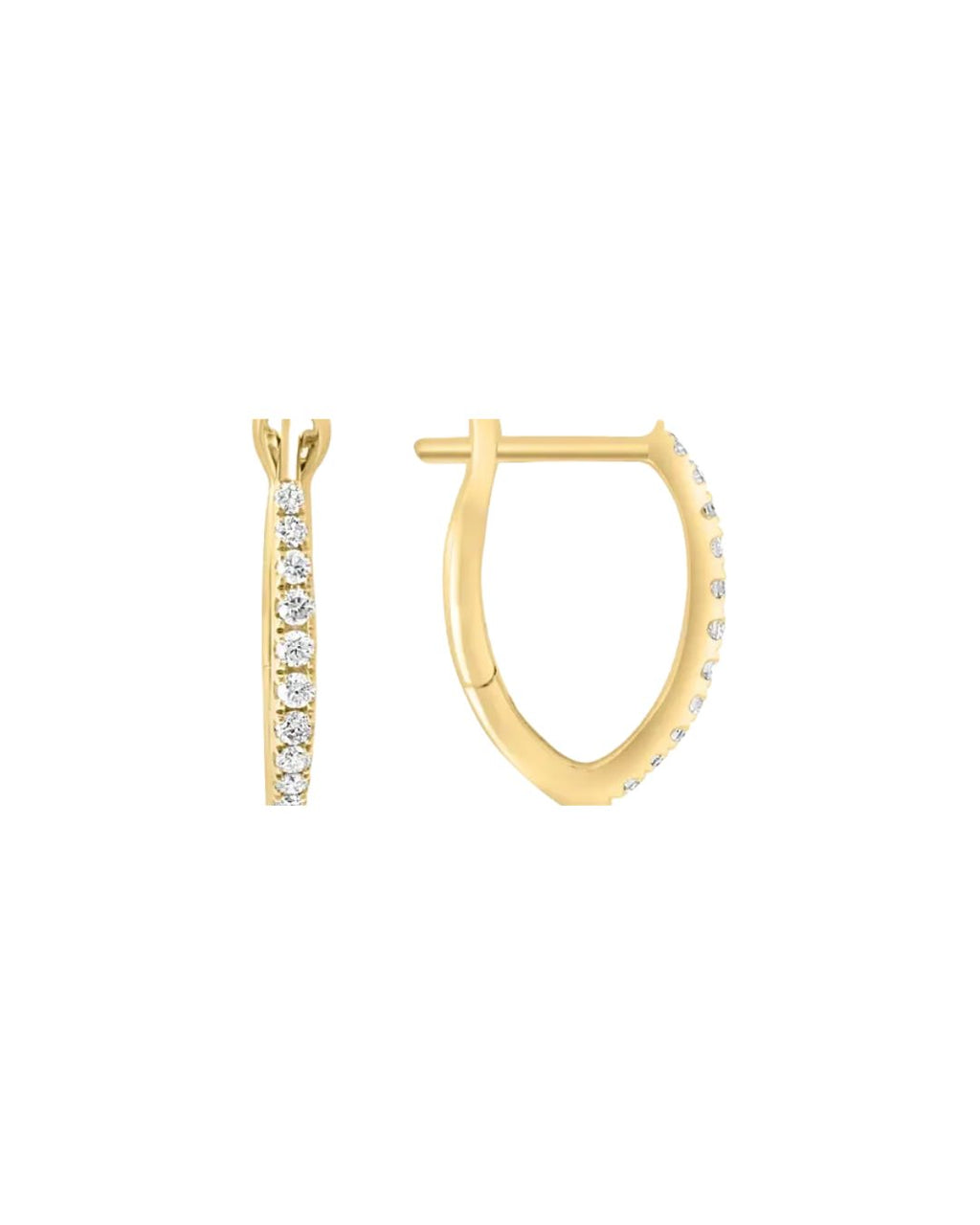 Oval Diamond Huggies