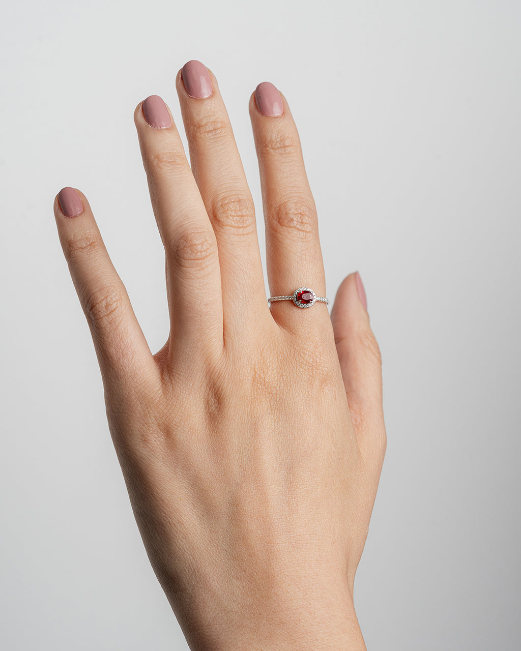 Anillo Ruby Halo