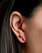 Aretes Ruby Baguette Cascade